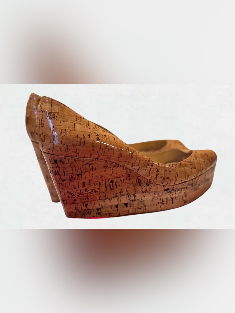 Christian Louboutin - Cork Wedge Pumps in Natural Cork - Women's Platform Heels